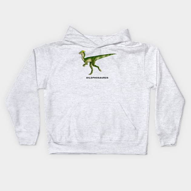 Dilophosaurus Kids Hoodie by lucamendieta